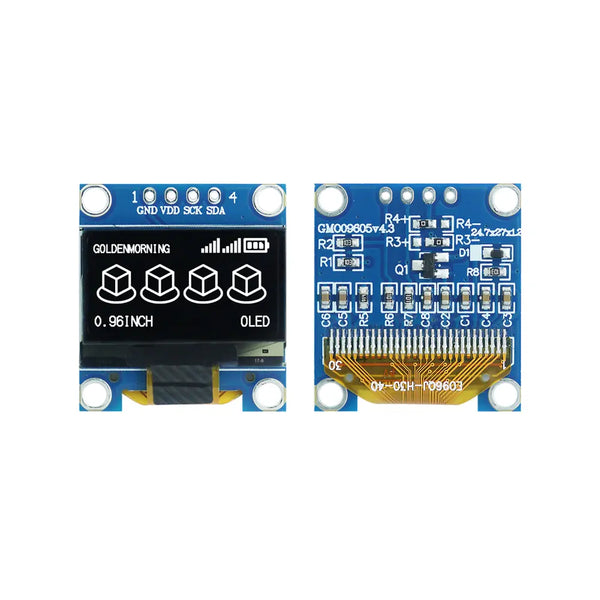Golden Morning 0.96 Inch 128x64 SSD1315 I2C OLED Display White