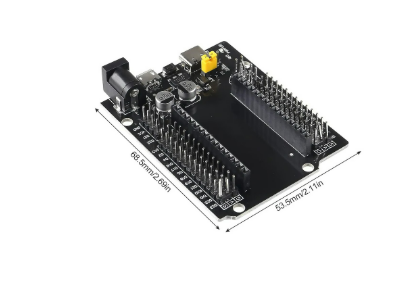 30-pin ESP32 expansion board with USB Type-C and Micro USB — dimensions view