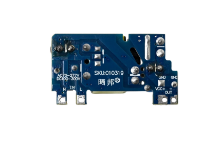 220V to 5V 2A AC-DC converter underside and terminals