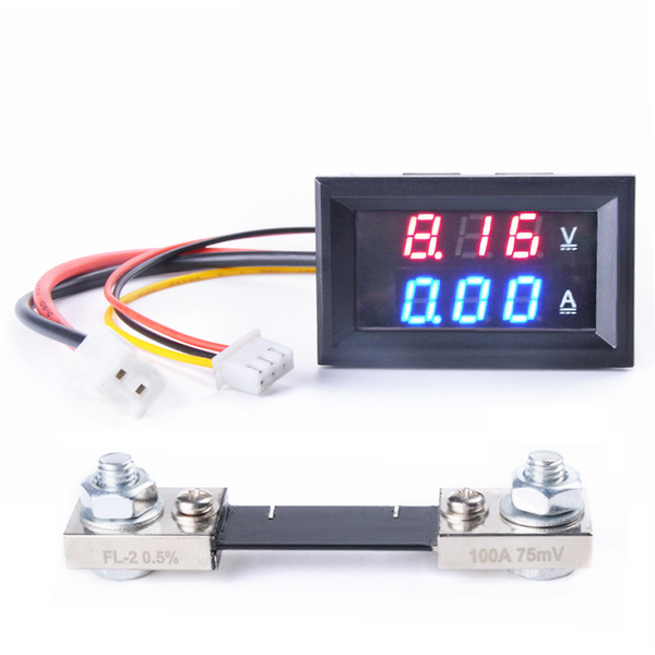 0.28 Inch DC 100V 100A LED Ammeter-Voltmeter with Shunt