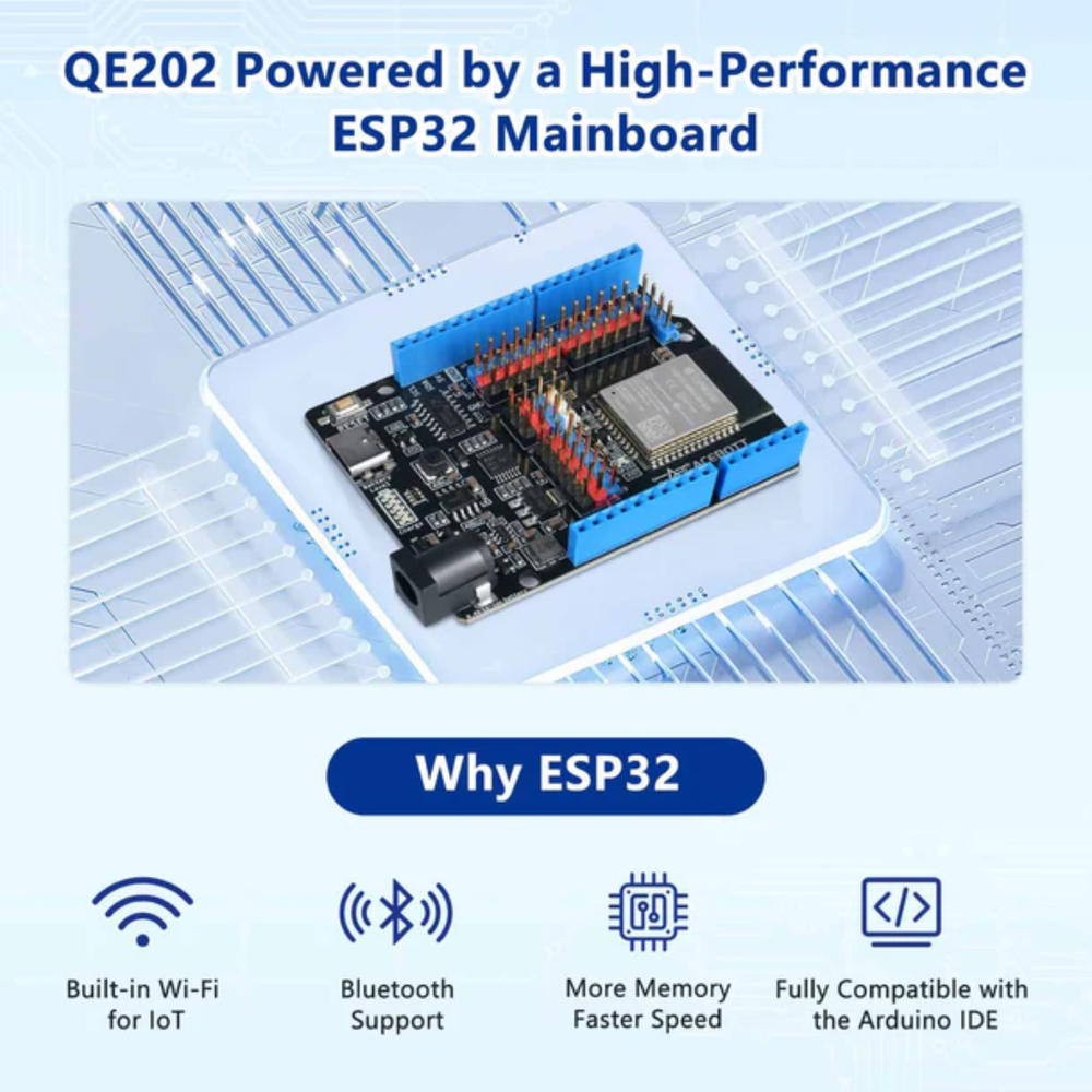 ACEBOTT QE202 ESP32 educational sensor kit project view