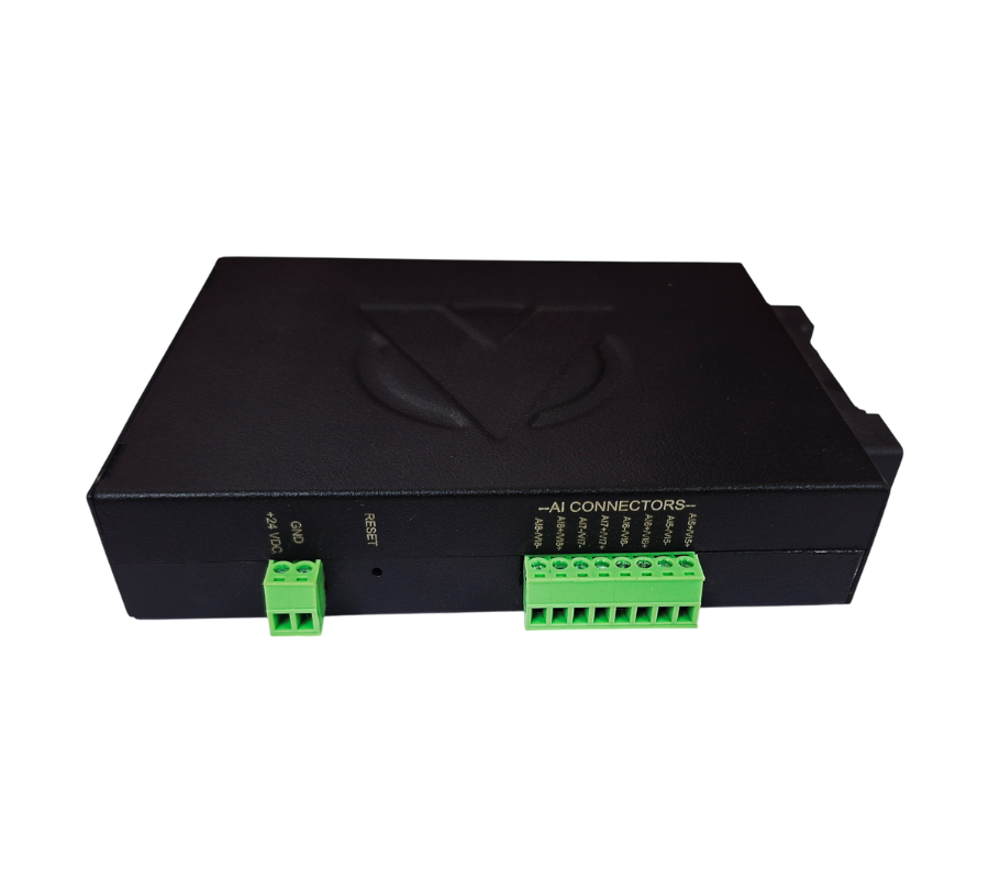 AT-11023 analog input connectors and power terminal view