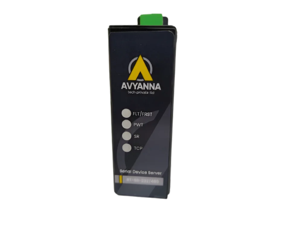 AT-44T industrial DIN-rail serial device server view
