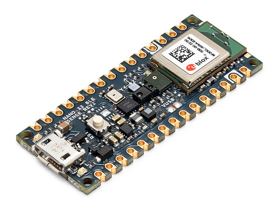 Official Arduino Nano 33 BLE Sense Rev2 ABX00069 without headers - angled view