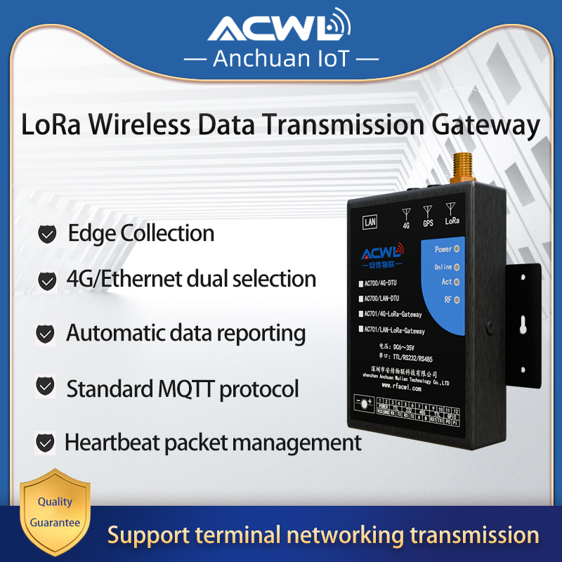 LoRaWAN Gateway with 4G Cellular & Ethernet Support - AC701 Wireless Gateway LoRa to Cloud Server Bridge for Remote Monitoring