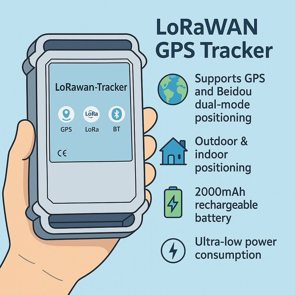 AN-122B LoRaWAN GPS Tracker key features infographic