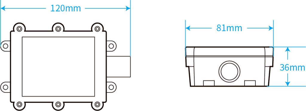AN-204B LoRaWAN Water Leak Detector dimensions