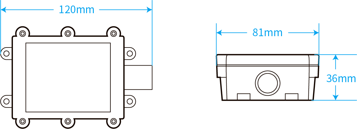 AN-204B LoRaWAN Water Leak Detector dimensions