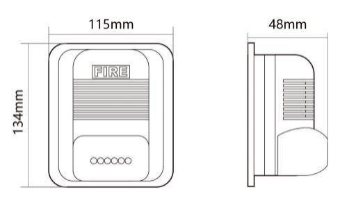 AN-307 Siren & Light Alarm dimensions