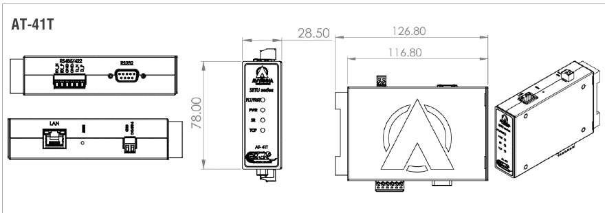 Avyanna AT-41T dimensions and interface drawing