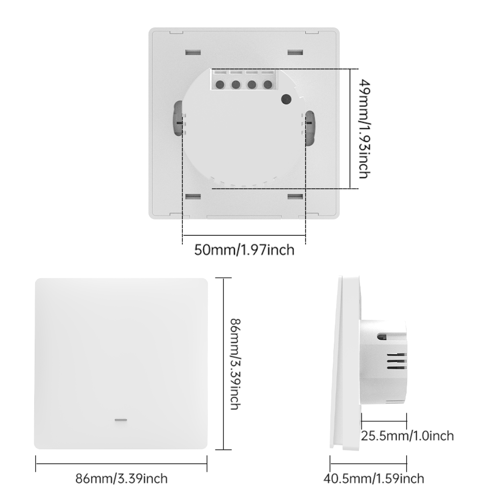 Winext DS-103 Smart Switch product dimensions