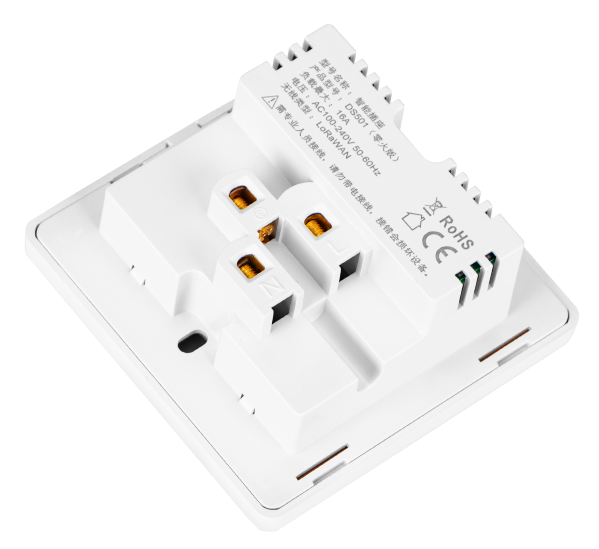 DS-501 LoRaWAN Smart Wall Socket rear terminal view