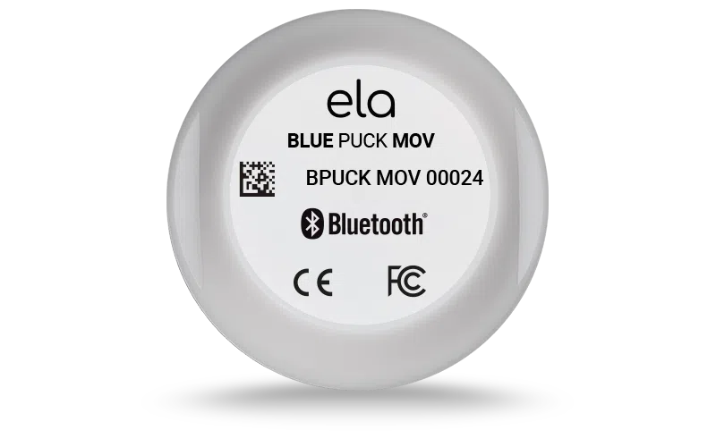 Blue PUCK MOV motion sensor side view