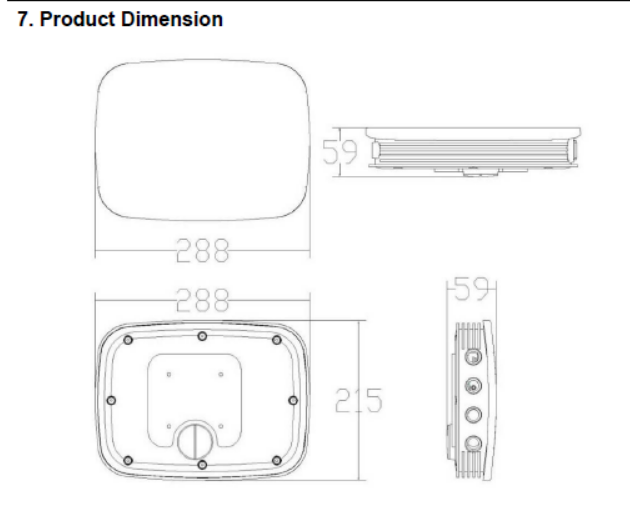 GW5000A product dimension diagram