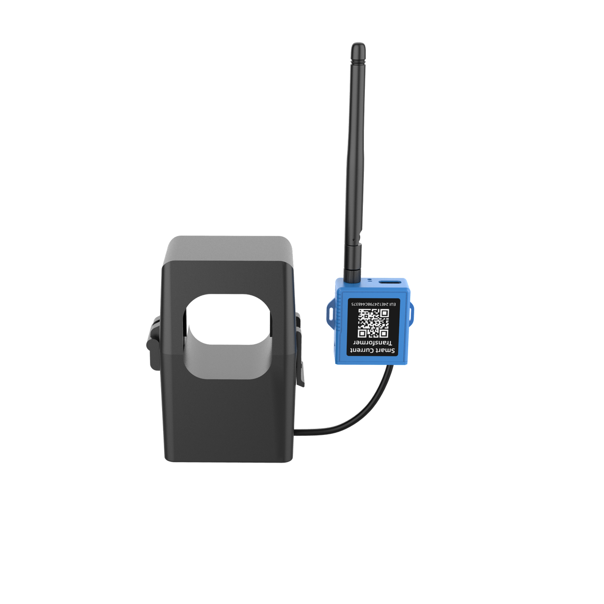 Milesight CT105-868M 500 A split-core LoRaWAN current transformer with transceiver and antenna