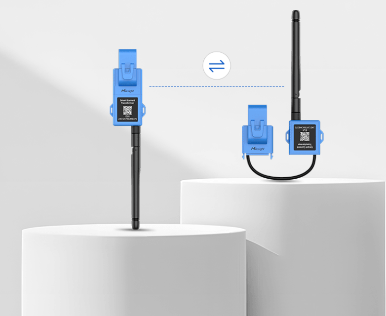 Illustration of different Milesight CT10x sensor and antenna configurations