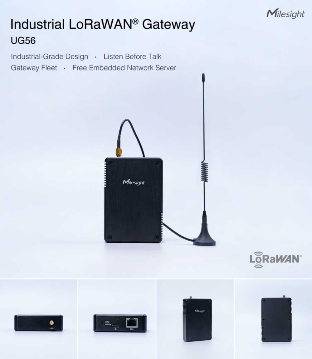 Milesight UG56 industrial 8-channel LoRaWAN gateway product view