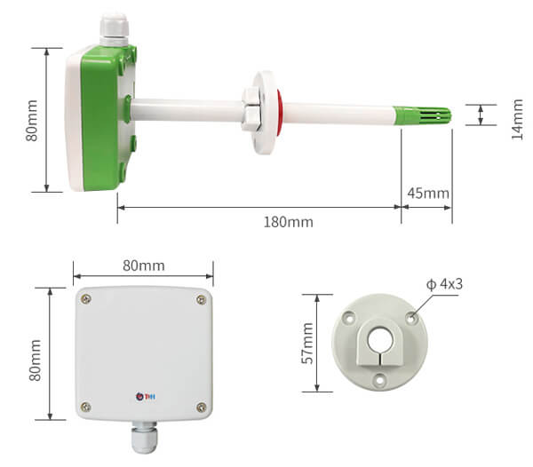 Renke RS485 duct mounted temperature and humidity sensor