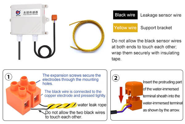 Renke industrial water leak sensor installation