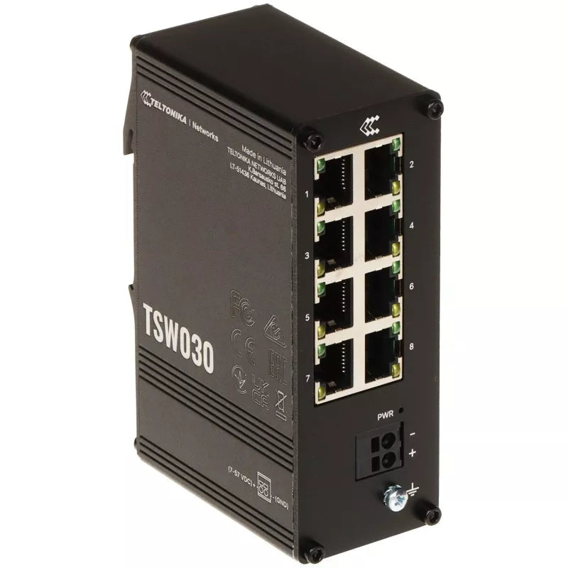 Teltonika TSW030 industrial Ethernet switch front view