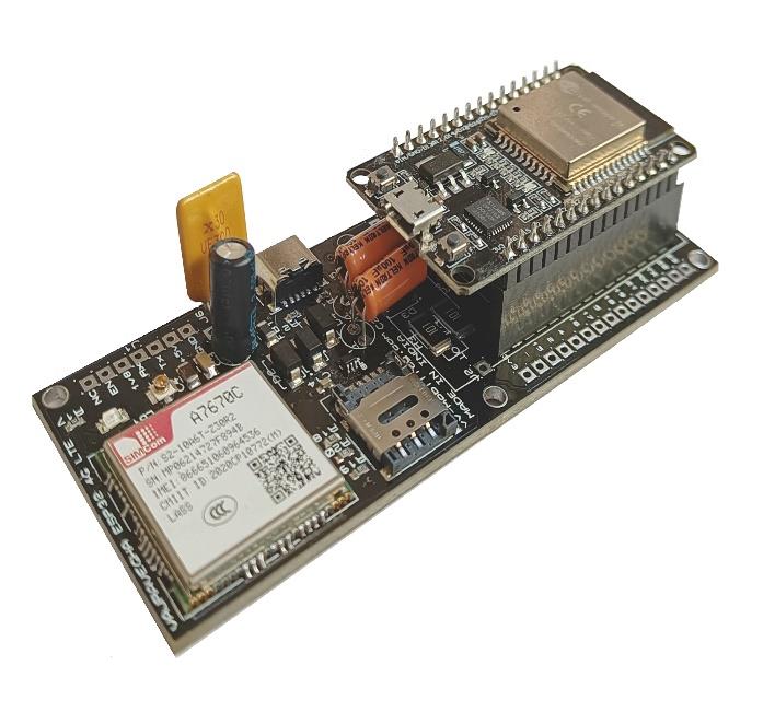 VVM501 ESP32 4G LTE A7670 module angled view